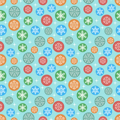 Seamless snowflake pattern. Vector illustration.