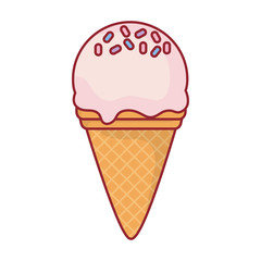 ice cream icon over white background colorful design vector illustration