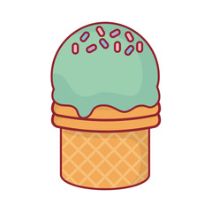 ice cream icon over white background colorful design vector illustration