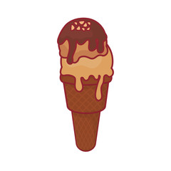 chocolate ice cream icon over white background colorful design  vector illustration