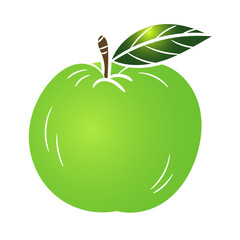 Illustration Green Apple -Vector Illustration