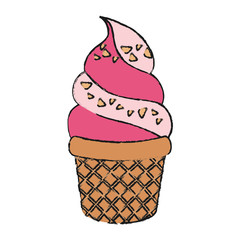 ice cream icon over white background colorful design vector illustration