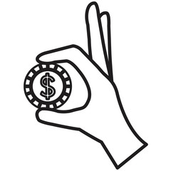 hand with coin money