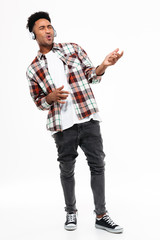 Full length portrait of a young afro american man