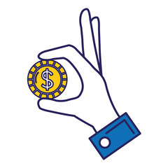 hand with coin money