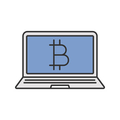Bitcoin digital wallet color icon
