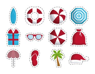 christmas vacations icon set over white background colorful design vector illustration