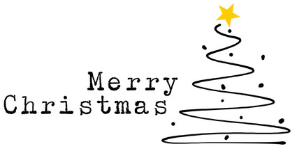 Obraz premium Merry Christmas card with Christmas tree