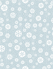 Christmas seamless pattern with snowflakeson blue background,  vector
