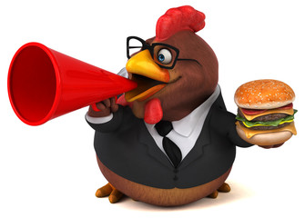 Fun chicken - 3D Illustration