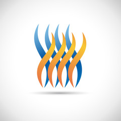 Vector sign natural gas, flame blue and orange