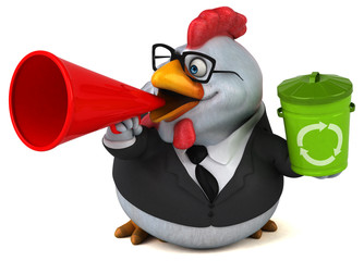 Fun chicken - 3D Illustration