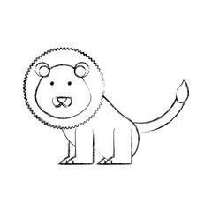 cartoon lion icon over white background vector illustration