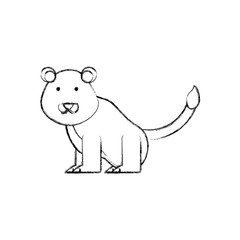 cartoon lioness icon over white background vector illustration