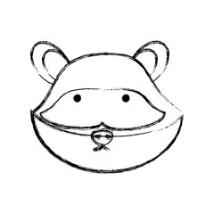 cartoon raccoon icon over white background vector illustration