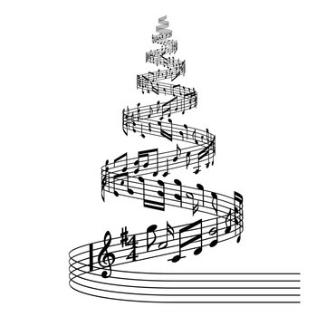 vector music score Christmas tree