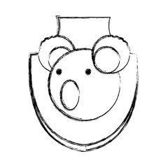 koala hunting trophy icon over white background vector illustration