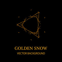 Snowflake with gold glitter texture. Christmas, New Year golden glittering ornament decoration on transparent background with shining sparkling light effect.