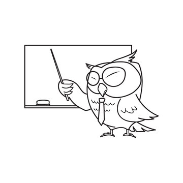 Teacher Owl Clip Art Black And White