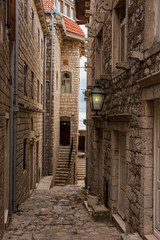 The streets of the old city of Ulcinj, Montenegro.