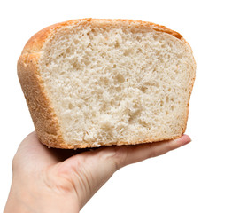 fresh bread on white background