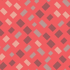 Seamless pattern with rectangles with lines. Vector repeating texture.
