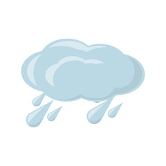 cloud with water drops icon over white background vector illustration
