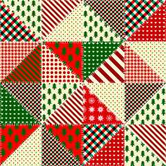Obraz premium Seamless background pattern. Imitation of a retro patchwork. Triangles patches.
