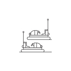 Cars rides icon vector linear design isolated on white background. Park logo template, element for amusement park, line icon object