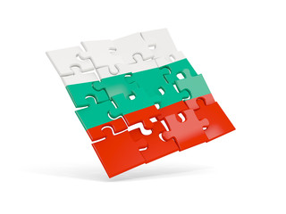 Puzzle flag of bulgaria isolated on white
