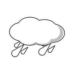 cloud with water drops icon over white background vector illustration
