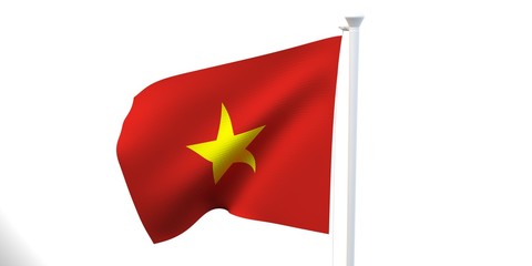 The state flag, 3d image, is fluttering in the wind.