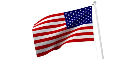 Obraz premium The state flag, 3d image, is fluttering in the wind.