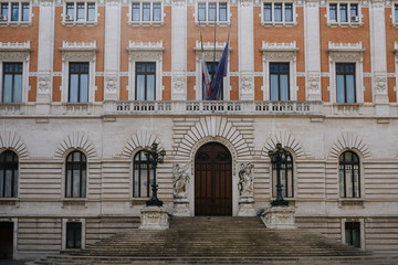 Fototapeta na wymiar The Palazzo Montecitorio. The Palazzo Montecitorio is a palace in Rome and the seat of the Italian Chamber of Deputies