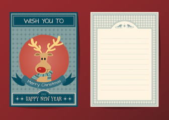 Merry Christmas vector character greeting card