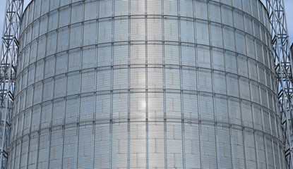 Modern silo for storing grain harvest.