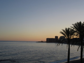 Sea sunset at Benalmádena (Málaga)