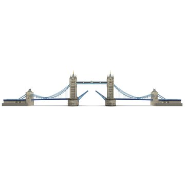 Famous Tower Bridge London, UK on white. 3D illustration