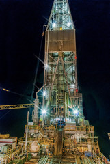 Driling rig night view