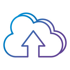 cloud computing with arrow up vector illustration design