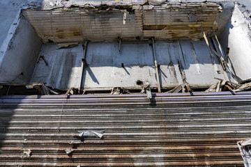 Mexico City damaged building after 2017 earthquake