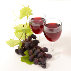 red wine and grape