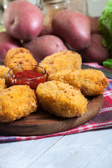 Homemade croquettes of jamon ham