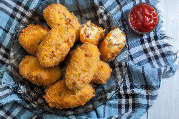 Homemade croquettes of jamon ham