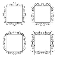 vector illustration of calligraphic elements decorative vintage frame border