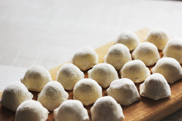 Raw homemade dumplings