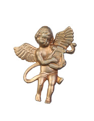 Fototapeta na wymiar Golden angel for use as Christmas decoration