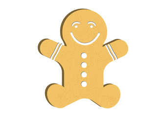 Gingerbread man decorated colored icing. Qualitative vector illustration for new year's day, christmas, winter holiday, cooking, new year's eve, food, silvester, etc
