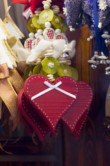 Red Christmas-tree toy heat. Closed-up