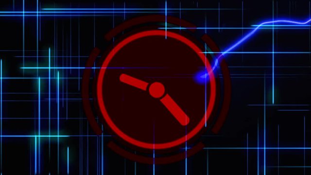 Digital Clock , Video motion background. Abstract
